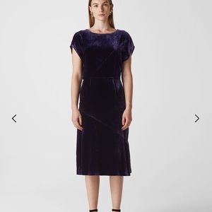 Whistles velvet purple midi dress